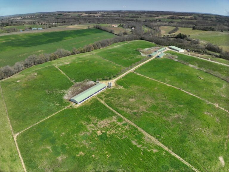 Vue aérienne de l'exploitation